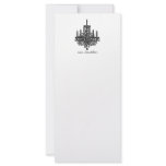 black chandelier rack cards