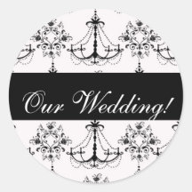 Black Chandelier Wedding Sticker