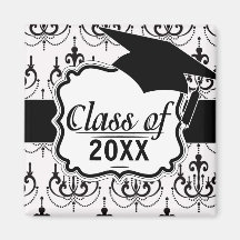 black chandelier white modern damask graduation fridge magnets