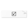 Black Checkbox Bumper Stickers