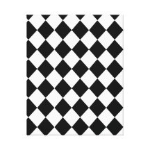 Black Checkered Mod Racing Pattern Stretched Canvas Print