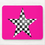Black checkered star mousepad