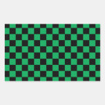 Black checkers on green background stickers