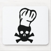black chef skull chefs head cook mouse pad