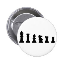 Black chess pieces on white button