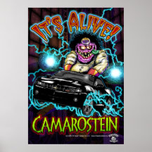 Black Chevy Camaro RS Poster