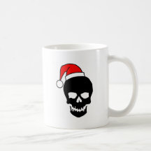 Black Christmas Skull Mugs