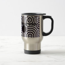 Black Circle Op Art TRAVEL MUG