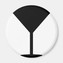 black cocktail icon magnets