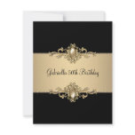 Black Coffee Trim 50th Birthday Party Pearl invitations