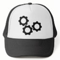 black cogwheels cog hats
