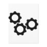 black cogwheels cog postcards