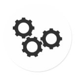 black cogwheels cog stickers