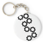 black cogwheels icon keychains