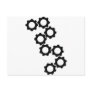 black cogwheels icon post cards