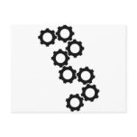 black cogwheels icon postcards