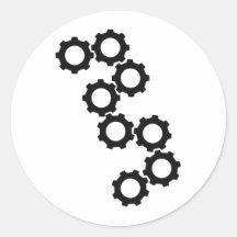 black cogwheels icon stickers