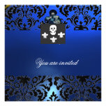 BLACK CORSAIR SKULL & FLEUR DE LIS MONOGRAM blue Invites