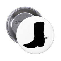 Black Cowboy Boot with Spurs Button