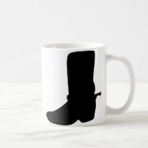 Black Cowboy Boot with Spurs Mug