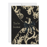 Black Cream Cocktail Party invitations