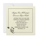 Black Cream Ivory Floral Swirls Frame Post Wedding invitations