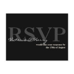 Black cream RSVP simple wedding response card