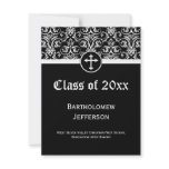 Black Cross Christian Graduation Announcement invitations