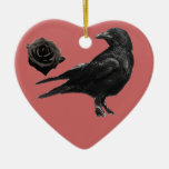 Black Crow and Black Rose ornament