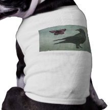 Black Crow and Butterfly dog tshirts
