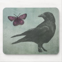 Black Crow and Butterfly mousepad