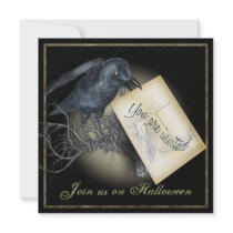 Black Crow Gothic Party Invitations
