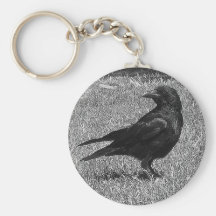 Black crow key chain
