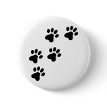 black cute dog paws doggy pinback button
