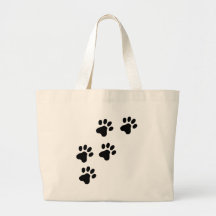 black cute dog paws doggy tote bags