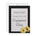 Black Daisy - Wedding - Engagement Invitation