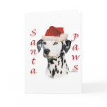 Black Dalmatian Santa Paws Greeting Card