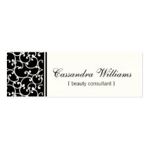Black Damask Beauty Micro Mini Business Cards