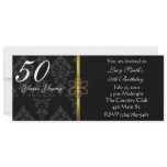 Black Damask Birthday Invitation
