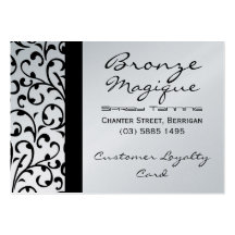 Black Damask Business Customer Loyalty Card Business Card Template