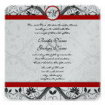 Black Damask Butterfly Swirls Wedding Invitations