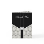Black Damask Lace Diamond  Thank You Card