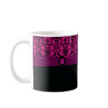 Black Damask On Magenta Mug