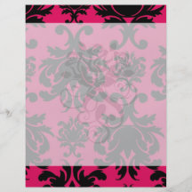 black damask on raspberry bold custom flyer