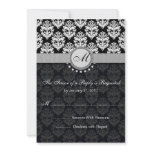 Black Damask RSVP Cards