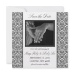 Black Damask Save the Date Announcement