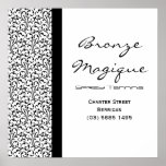 Black Damask Tanning Salon Business Poster posters
