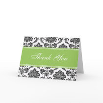 Black Damask Thank You Cards