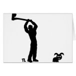 black dead bunny - lumberjack greeting card