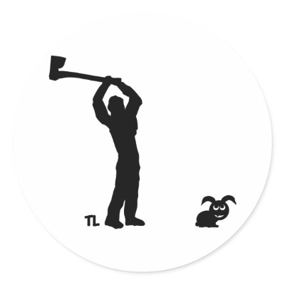 black dead bunny - lumberjack sticker by Tomaniac